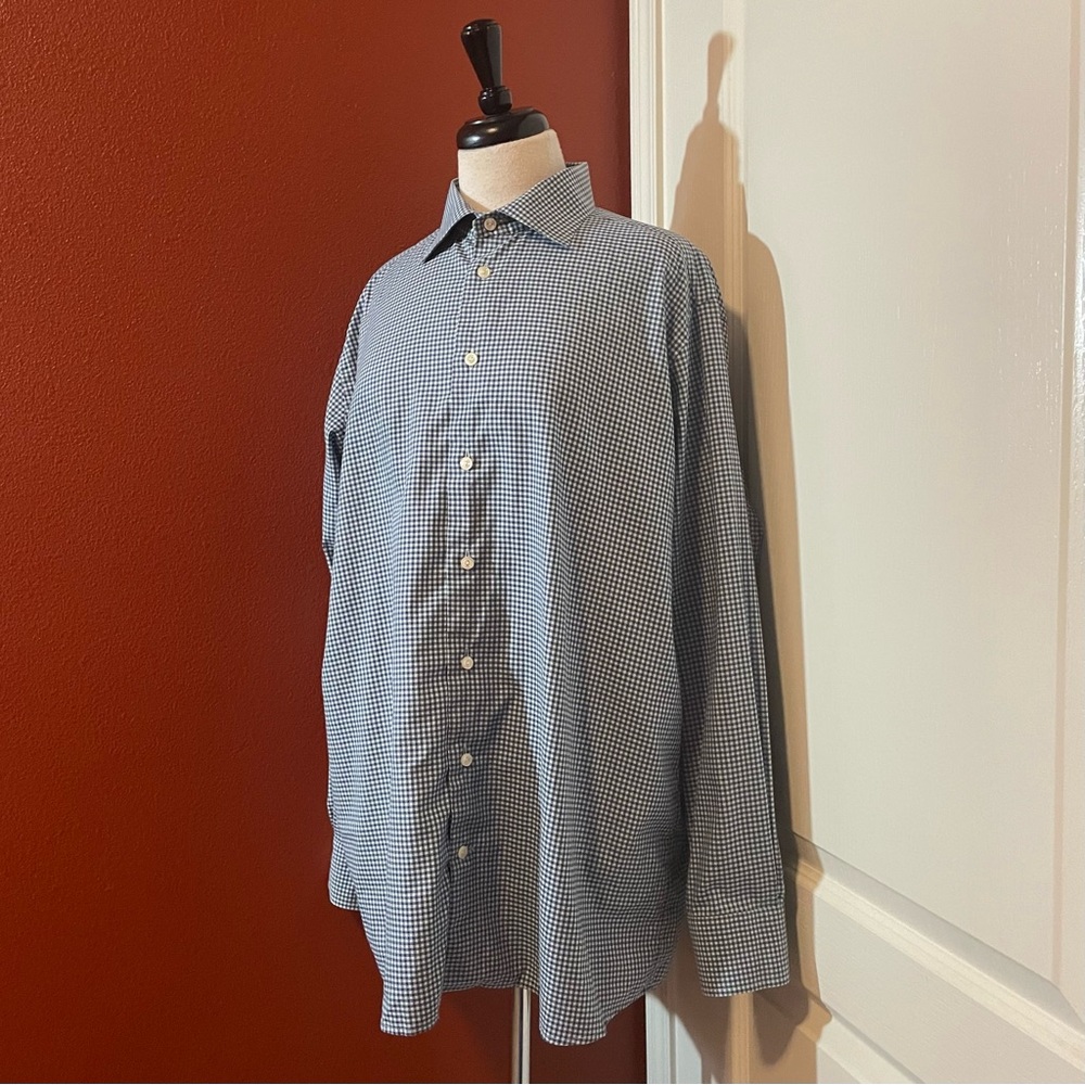 Eton‎ Men’s Classic Contemporary Gingham Check Button Up Long Sleeve Dress Shirt